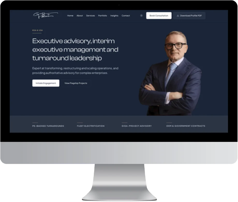 Gary B. Flom website shown on a desktop screen