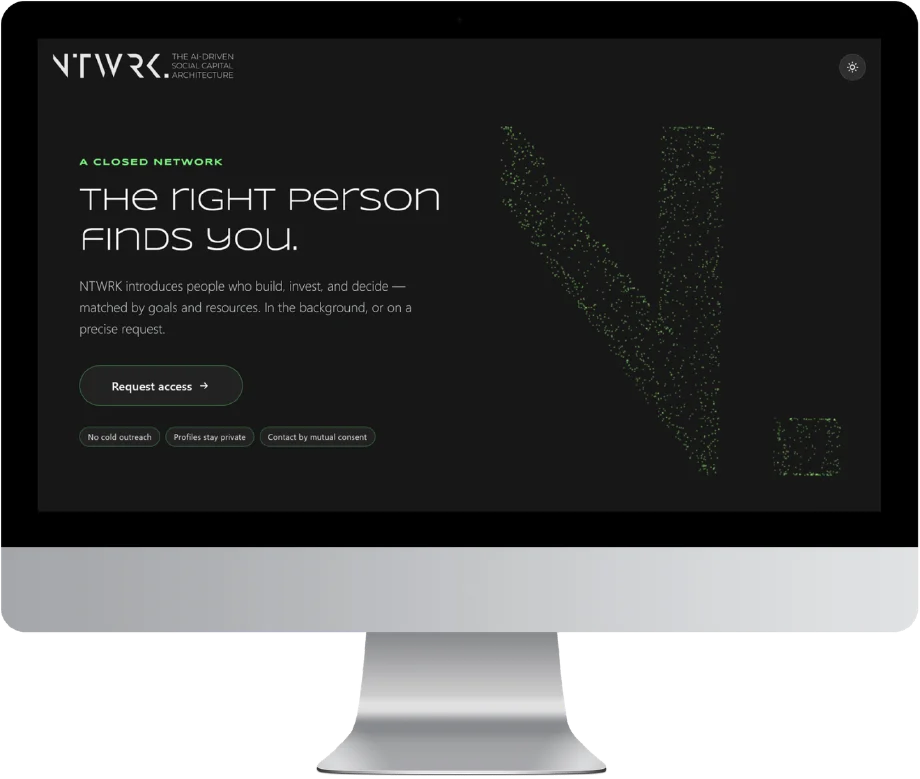 NTWRK website shown on a desktop screen