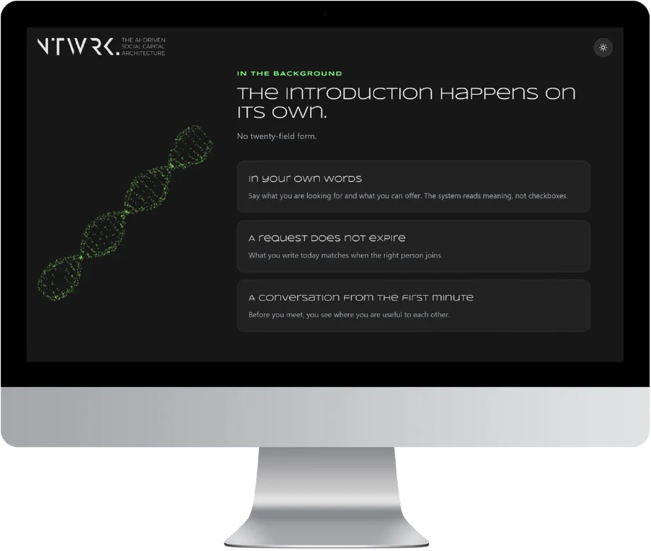 Additional NTWRK website desktop presentation